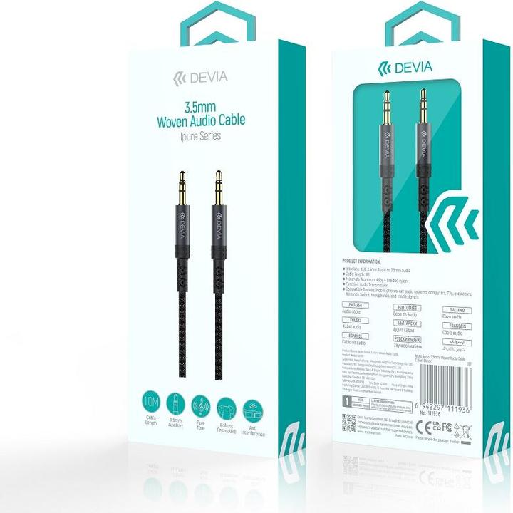 Produktbild Devia Kabel Audio Ipure EC618 Klinke 3,5 mm - Klinke 3,5 mm 1,0 m schwarz (1 m)