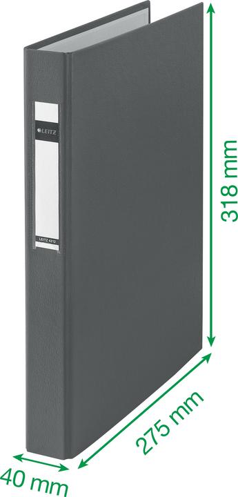 Actual product image Leitz Standard ring binder, DIN A4 extra wide, blue, 4 D-ring mechanism, spine width: 41 mm, ring through (A4, 41 mm, 1 Piece)
