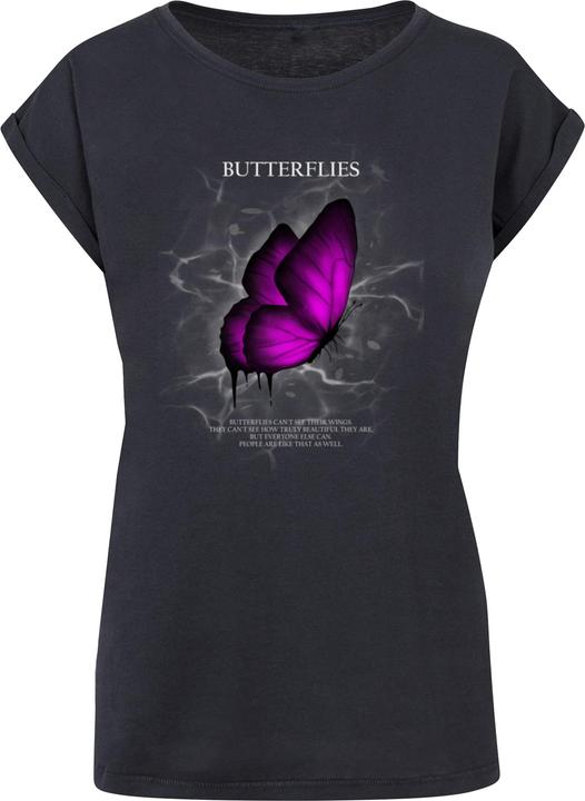 Produktbild Merchcode Ladies Butterflies Extended Shoulder Tee - 112637 (S)
