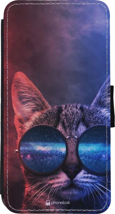 Image du produit PhoneLook Coque Wallet noir Red Blue Cat Glasses (Apple iPhone XR)