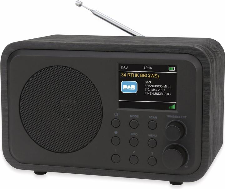 Actual product image DR 300-20 Table radio DAB+, FM Bluetooth®, DAB+, FM rechargeable Black (DAB+, VHF, Bluetooth)
