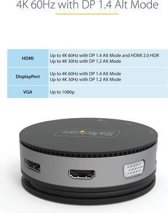 Image du produit StarTech .com Adaptateur USB C multiport (USB-C, 3 Ports)