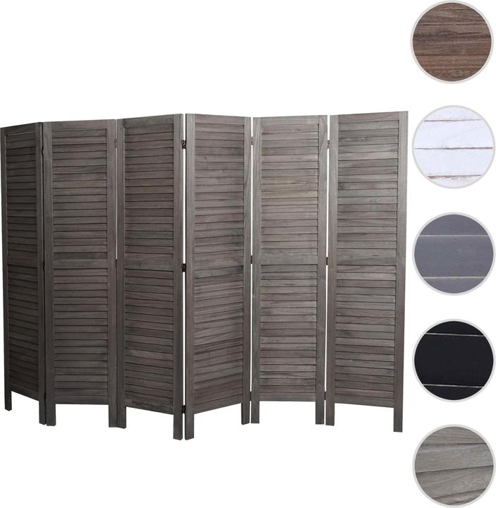 Actual product image Mendler Screen HWC-G30, partition wall privacy screen room divider, shabby look 170x240cm - grey-brown