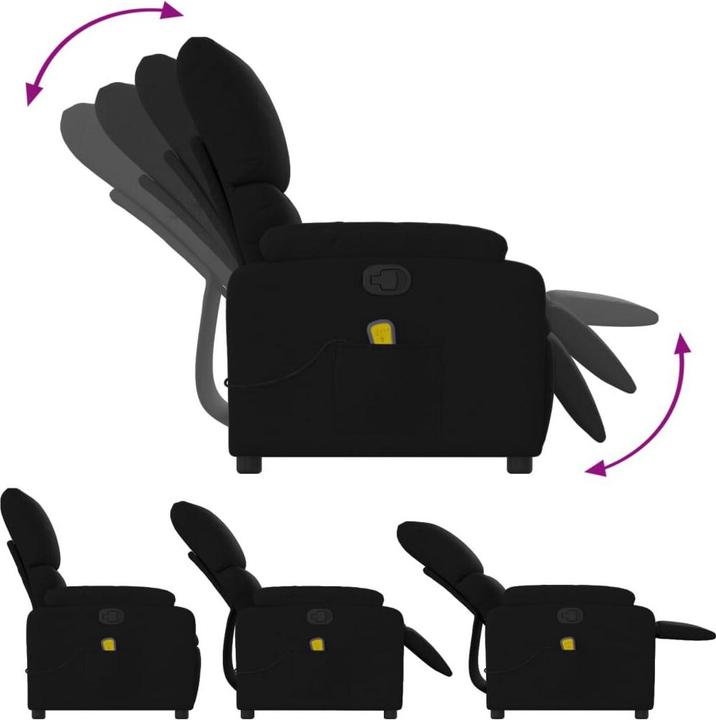 Actual product image VidaXL Massage chair black fabric,Colour: Black,Material: Fabric