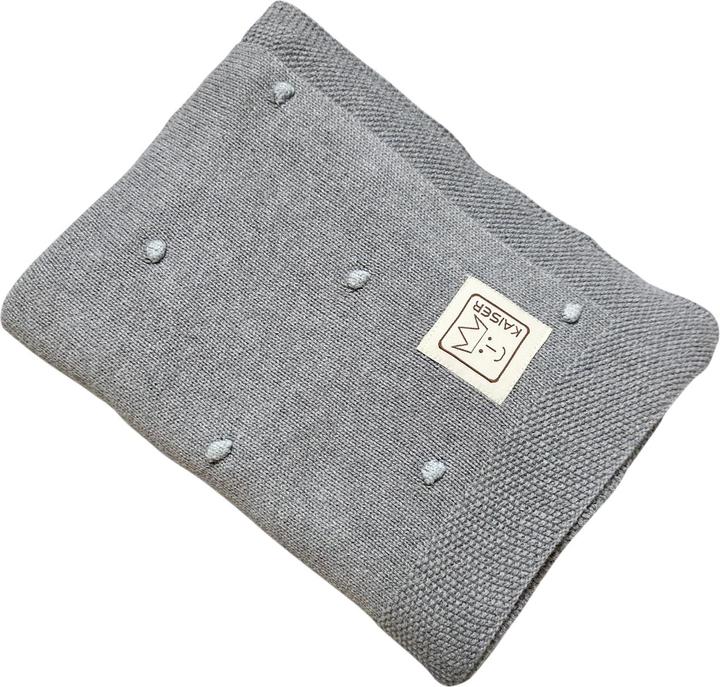 Actual product image Kaiser Baby blanket Knots grey/knots light blue 80 x 100 cm (80 x 100 cm)