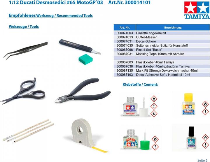 Actual product image Tamiya Ducati Desmosedici
