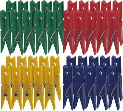 Actual product image Magni Jean Products 40 x sturdy plastic clothes pegs approx. 7x1x1,5 cm clothes pegs colourful
