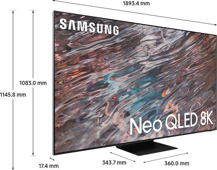 Produktbild Samsung Serie 8 Neo QLED 8K TV 85? QE85QN800A Smart TV Wi-Fi Edelstahl 2021 (85", NeoQLED)