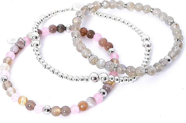 Image du produit Balibay Buna (18 cm, Argent sterling 925, Quartz rose, Pierre précieuse, Agate, Labradorite)