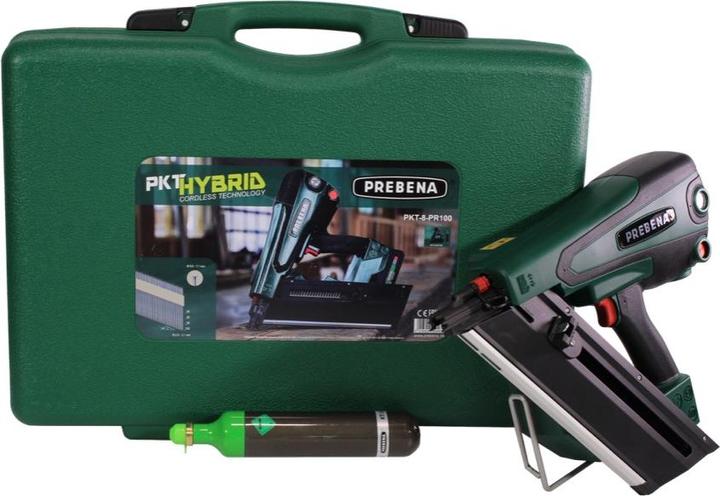 Immagine prodotto Prebena PKT-8-PR100 Chiodatrice ibrida a batteria 18 V 65 - 100 mm solo + custodia - senza batteria, senza