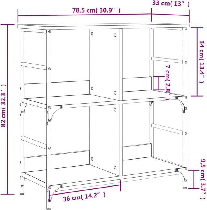 Actual product image VidaXL Georgetta (78.5 x 33 x 82 cm)