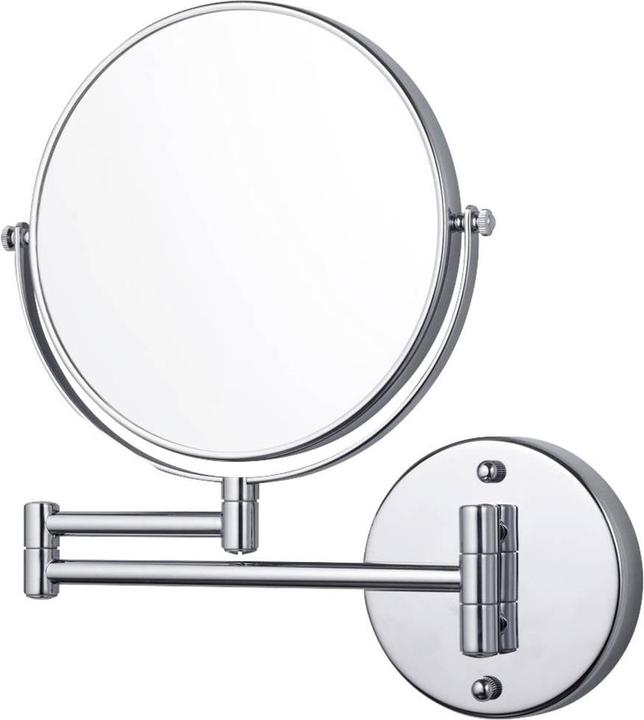 Produktbild tesa VISIOON Kosmetikspiegel schwenkbar mit 5-fach-Vergrösserung -Spiegel zur Wandmontage ohne Bohren (48 x 26 x 31 cm)