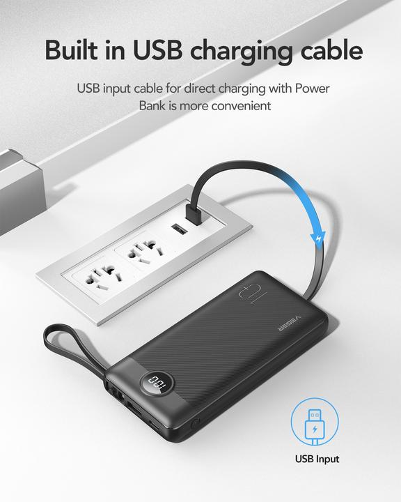 Produktbild Veger C20 Powerbank inkl. Kabel - 20'000mAh (20000 mAh, 10 W, 77 Wh)