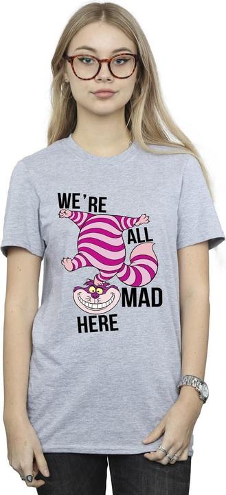 Actual product image Disney Womens/Ladies Alice In Wonderland All Mad Here Cotton Boyfriend T-Shirt (S)