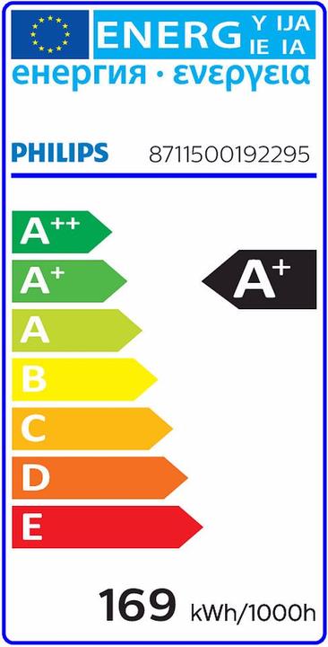 Energy Label Philips MST SON-T PIA Plus 150W/220 E40 - 1SL/12 (E40, 150 W, 17700 lm, 1 x, A)