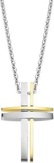 Produktbild Lotus Style - Steel bicolor necklace with cross Men inack LS1984-1 / 2 (ELDRSTAHL)