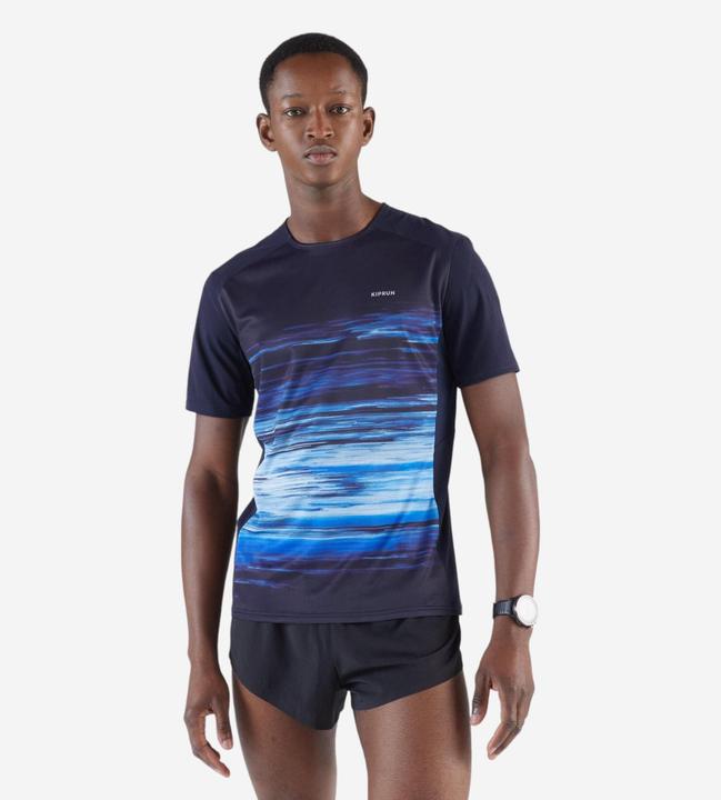 Kiprun Laufshirt kurzarm Herren atmungsaktiv - blau