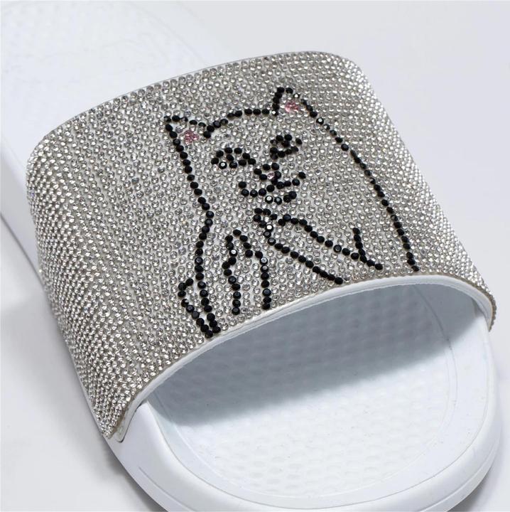 Actual product image RipnDip Lord Nermal Slides Rhinestone White (43)