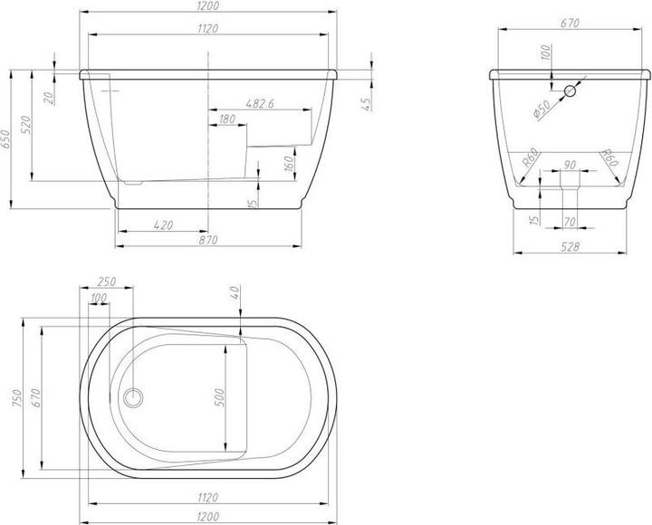 Immagine prodotto Shower Design Piccola (165 l, 75 cm, 120 cm)