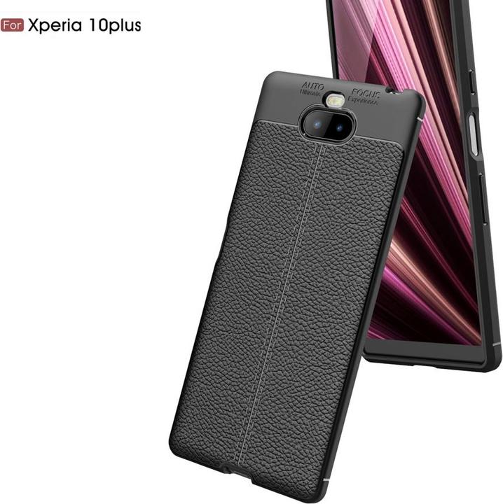 Actual product image Screenguard Sony Xperia 10 Plus Case Leather Design TPU Cover (Sony Xperia 10 Plus)
