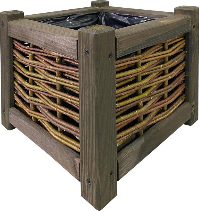 Produktbild Natura Punto Blumenkasten Rattan und Holz mit Standfüssen (40 cm)