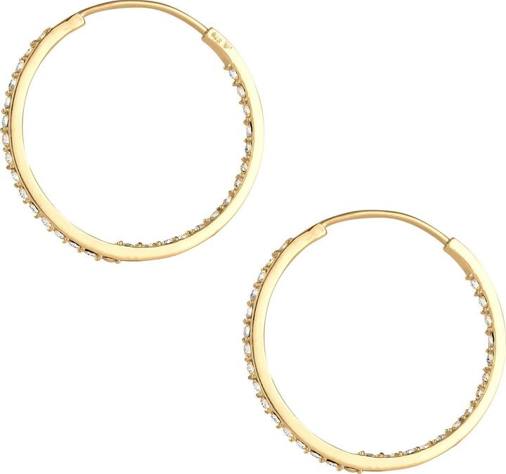 Actual product image Elli Earrings Creoles Crystals Basic gold plated (925 Sterling silver gold-plated, Glass crystal)