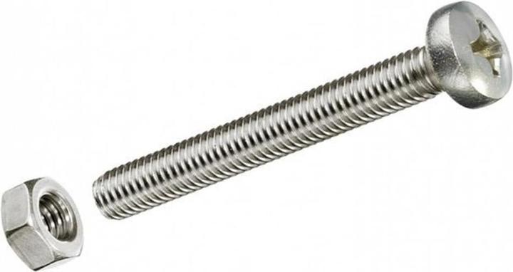 Immagine prodotto Krafter Viti metriche M 3 x 16 mm con dadi in acciaio inossidabile, 10 pezzi. (10 Viti per pezzo)