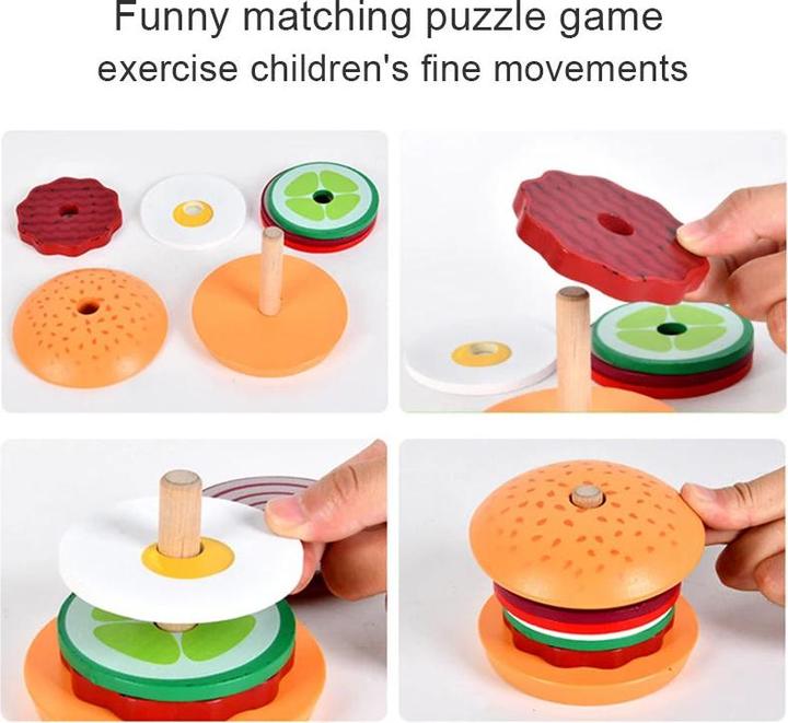 Produktbild Activity Board DIY Pretend Spielen Spielzeug Simulation Hamburger Sandwich Form Farbe Paarung Puzzle Lebensmittel