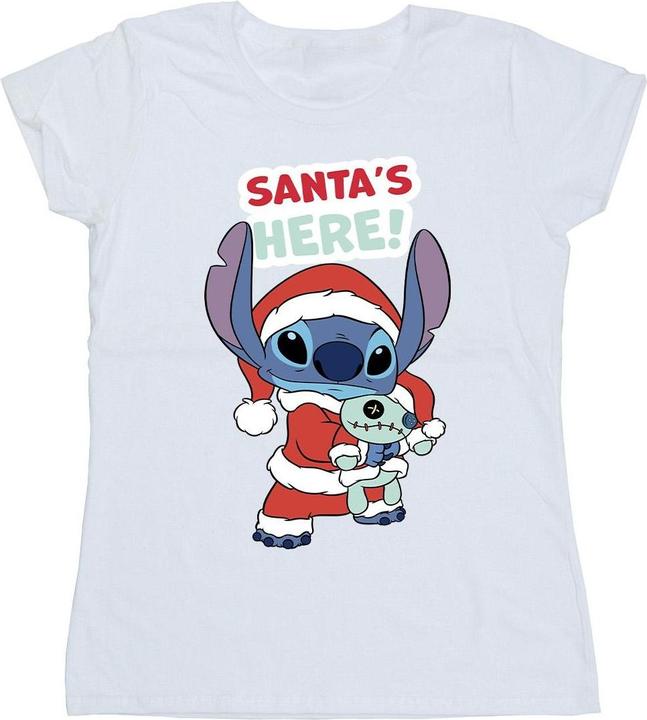 Actual product image Disney Womens/Ladies Lilo & Stitch Santa's Here Cotton T-Shirt (XL)