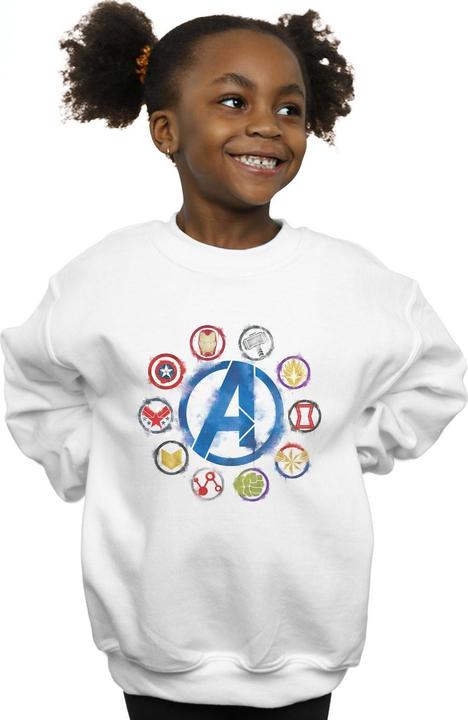 Immagine prodotto Felpa Avengers Endgame per bambine con icone dipinte (140, 146)