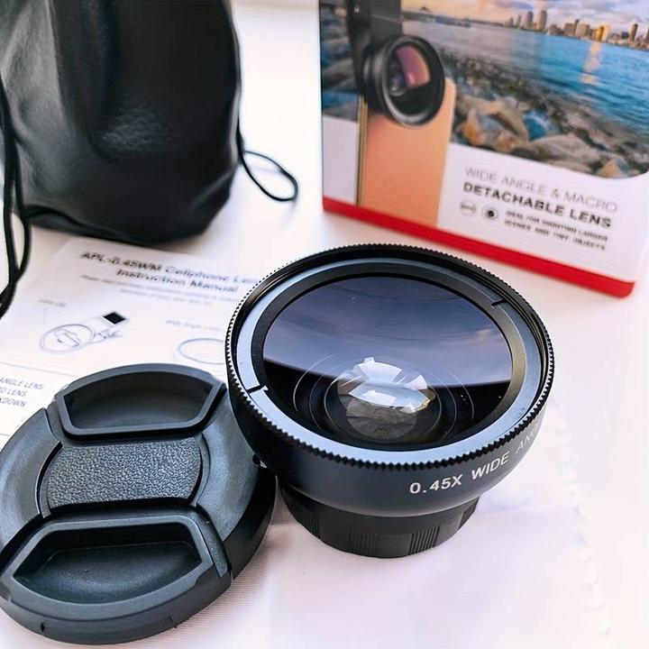 Actual product image PhoneLook APEXEL Smartphone Camera Lens Attachment 2 in 1 Ultra Wide Angle 0.45x Lens & Super Macro Lens