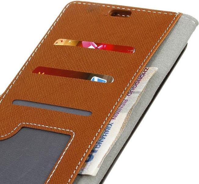Produktbild MU Classic Leder Hülle mit Kreuzmuster (Huawei Y6 (2017), Huawei Y5 (2017))