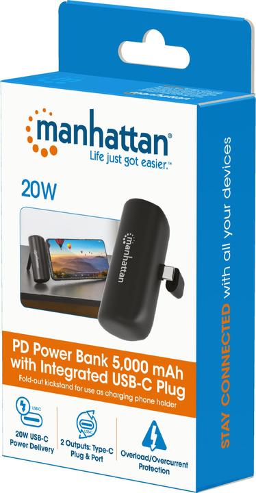 Actual product image Manhattan PD Powerbank 5000mAh Type-C St. 20W black (5000 mAh, 20 W, 20 Wh)