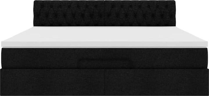 Produktbild VidaXL Ottoman-Bett mit Matratze Schwarz 160x200 cm Stoff (160 x 200 cm)