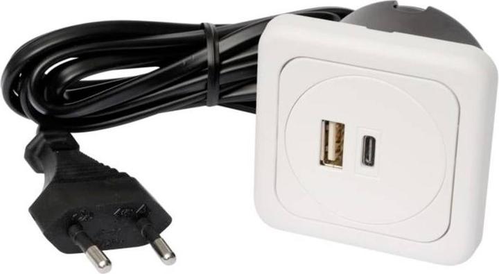 Actual product image interBär Double USB-A/C charging socket, white