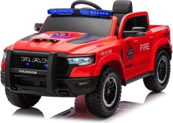Produktbild Es-toys Kinderfahrzeug – Elektro Auto „Feuerwehr Dodge RAM“ 4 Motoren- 2,4Ghz Fernsteuerung, MP3 + Sir