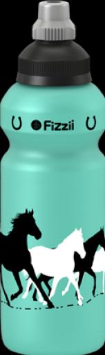 Produktbild Fizzii Pferd, 500 ml Kindertrinkflasche Mint, Verschluss: Schwarz/Silber