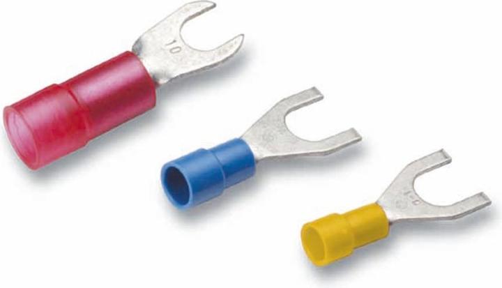 Cimco Quetschkabelschuhe, Gabelform Cu, DIN 46237, rot, 0,5 - 1 mmÂ², 3 mm