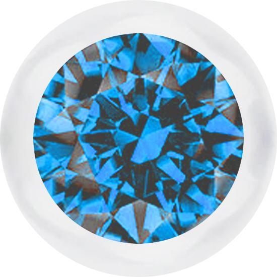Actual product image Star Piercing Micro ball transparent with crystal light blue (without brass, Bioflex)