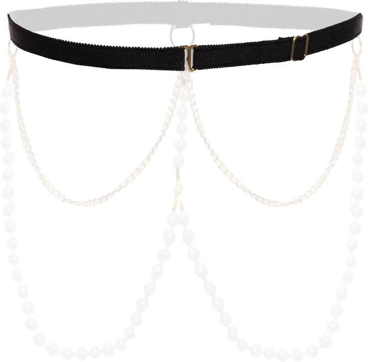 Actual product image Christine Le Duc Pearl and lace band/accessory Mea - Black (One size)
