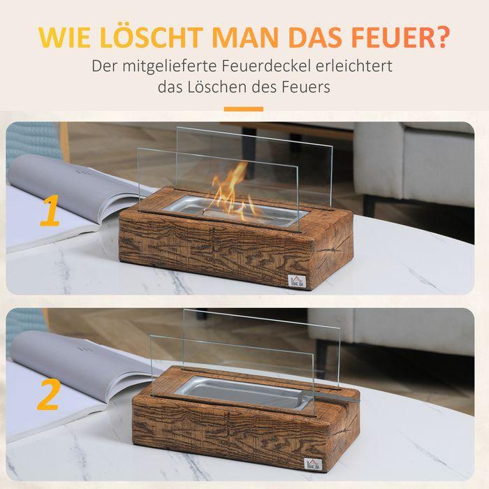 Produktbild Swisshandel24 Ethanol-Kamin, 0,15L Brenndauer 45 Min, Tischkamin (33 x 16 x 18 cm)
