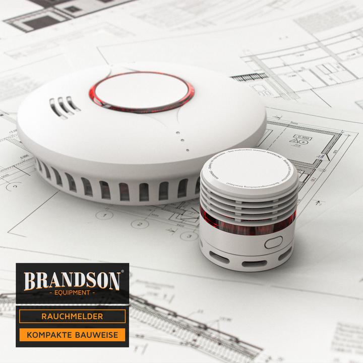 Produktbild Brandson 4x Rauchmelder, 10 Jahre Batterie Li-Ionen, Lautstärke 85dB, LED, Prüftaste, EN14604 & TÜV Geprüft