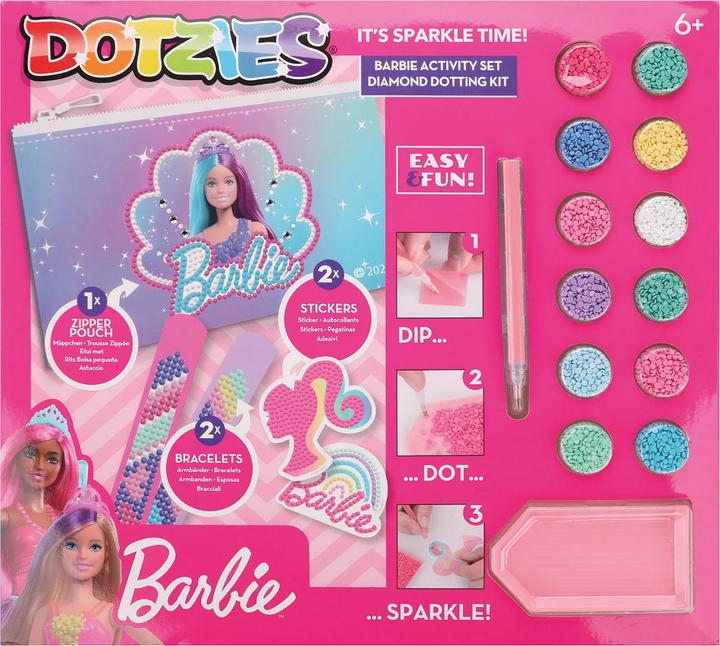 Productafbeelding Diamond Dotz DOTZIES® Original Diamond Painting Set Barbie met 5 motieven: 1 etui, 2 armbanden 21 x 2 cm, 2 au