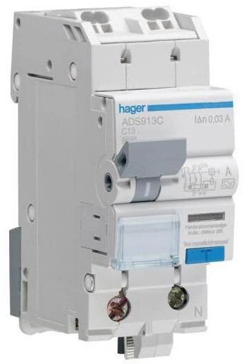 Produktbild Hager FI-LS 1P+N 6kA C-13A 30mA A QC