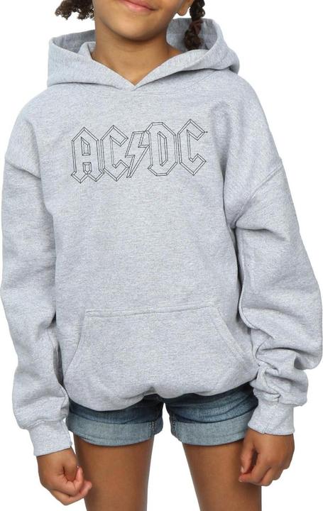 Produktbild AC/DC Black Outline Logo Kapuzenpullover Mädchen (140, 146)