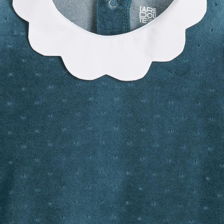 Produktbild La Redoute Collections Samtstrampler mit Blumenkragen (86)