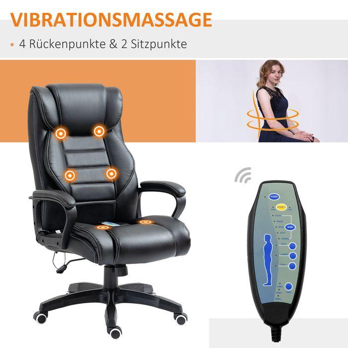 Immagine prodotto Swisshandel24 Poltrona da ufficio con massaggio poltrona ergonomica con 6 punti di vibrazione Sensazione di lino