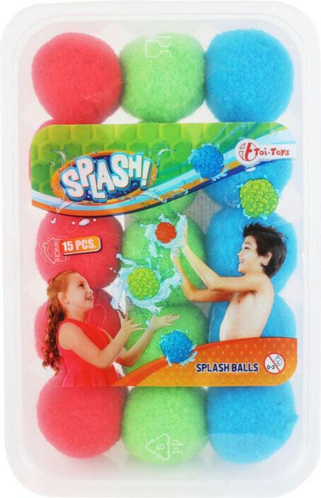 Actual product image Toi-Toys Reusable water balloons Splash - 9 piece water ball set in storage box - Ø 7 c