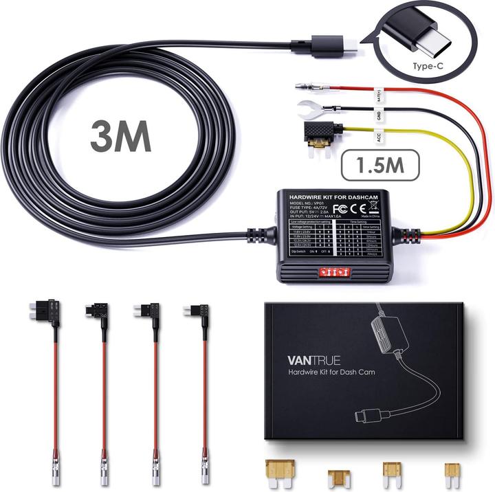 Image du produit Vantrue Kit Dashcam Hardwire avec supports de sécurité