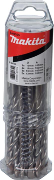 Actual product image Makita SDS VPLUS drill bit set No4 12pcs (12.0 mm, 8,0, 6,0)